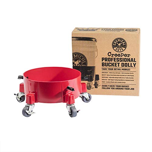 Chemical Guys ACC1001R Creeper Rolling Bucket Dolly für Autowäsche, Details, Garage und mehr, Rot