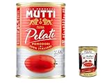 12x Mutti Pomodori Pelati Geschälte Tomaten 100 % italienische Tomaten 400g Dose Tomaten Sauce + Italian Gourmet polpa 400g