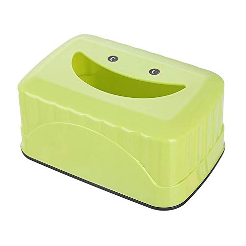 ZXGQF Tissue Box Kunststoff Rechteckige Smiley-Muster Papier Handtuchhalter Für Zuhause BüroAuto Dekoration Hotelzimmer Tissue Box Halter, Grün