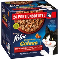 FELIX Sensations Gelees Katzenfutter nass in Gelee, Sorten-Mix, 4er Pack (4 x 24 Beutel à 85g)