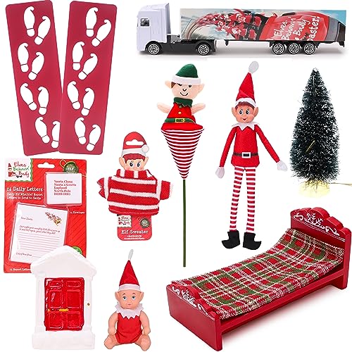 Toyland® Ultimate Elves Behavin Badly Bundle – Weihnachtsneuheitsspielzeug – Enthält 12-Zoll-Elfen, Möbel- und Bekleidungszubehör sowie EIN Paket mit 24 Buchstaben