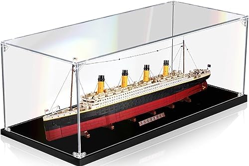Acryl Vitrine für 10294 Titanic Modell, Schaukaste Vitrine für Modelle Sammlerstücke, Collectibles Staubdichte Vitrine, kompatibel mit 10294 (Not Included Model) (2mm)