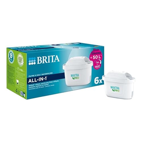 BRITA MAXTRA PRO All-in-1 Filterkartuschen 6er Pack - reduziert Kalk, Chlor, bestimmte Verunreinigungen und bestimmte Metalle