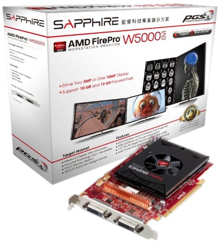 Sapphire AMD Firepro W5000 Grafikkarte ATI (PCI-e, 2GB, GDDR5 Speicher, DVI, 1 GPU)