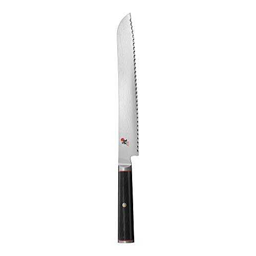 Miyabi Kaizen Brotmesser, mittelgroß, Schwarz mit rotem Akzent