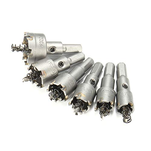 ExcLent 6Pcs 16/18/20/22/25/32Mm Steel Carbide Tipped Drill Bit Set 16-32Mm Metal Hole Saw Alloy Cutter