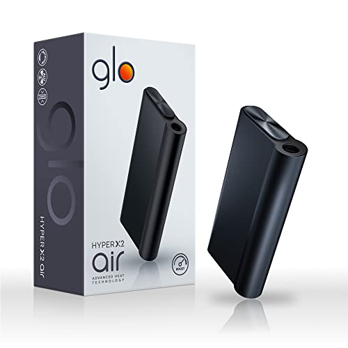GLO hyper X2 Air Tabakerhitzer, Elektrischer Tabak Heater für klassischen Zigaretten Geschmack, Alternative zur E-Zigarette, Einfache Reinigung, bis zu 20 Sticks pro Akku-Ladung, Moonless Black