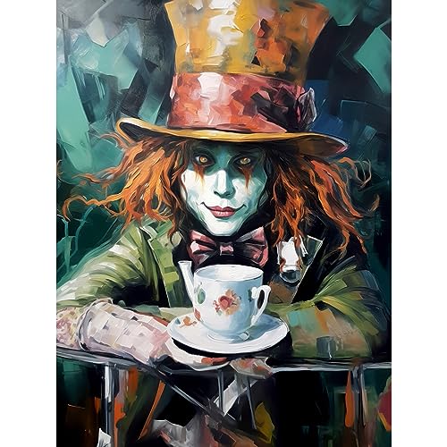 Alice in Wonderland Mad Hatter Tea Party Portrait Large XL Wall Art Canvas Print