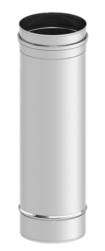 Schornstein - Längenelement EW einwandig 500mm Länge und 150mm Durchmesser, 0,6mm Wandstärke, Edelstahl