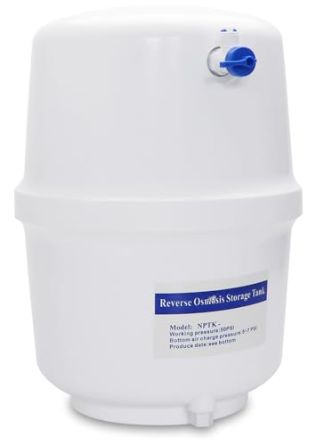 smardy 4 Gallonen (15,14 Liter) Wassertank Vorratstank + Absperrhahn für Wasserschlauch (1/4") RO Umkehrosmose Osmose Anlage