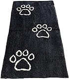 Dog Gone Smart Dirty Dog Fußmatte, Mikrofaser, super saugfähig, maschinenwaschbar mit Rutschfester Unterseite, XL, Schwarz