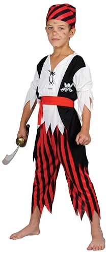 Pirat Seeräuber Freibeuter Verkleidung für Jungen Fasching Halloween Kostüm S