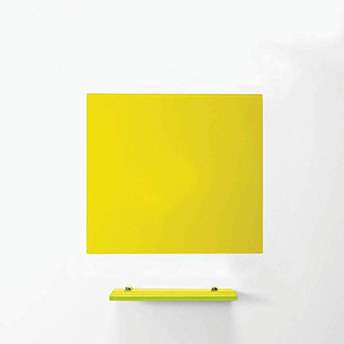 Magnetic Glass Tischbrett Für Büro, Besprechungsraum, Klassenzimmer, Heimbüro, Spielzimmer und Schlafzimmer - 450mm x 450mm - Gelb