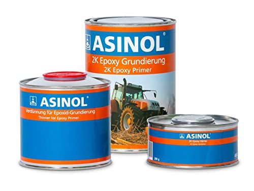 ASINOL 2K Epoxid Grundierung inkl. Härter 1,2kg Epoxy Primer mit aktiven Korrosionsschutz RAL 7032