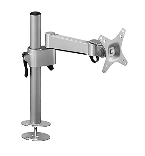 DESQ® Professioneller Monitorarm mit Tischdurchführung Befestigung | Silber | Tragkraft 13 kg