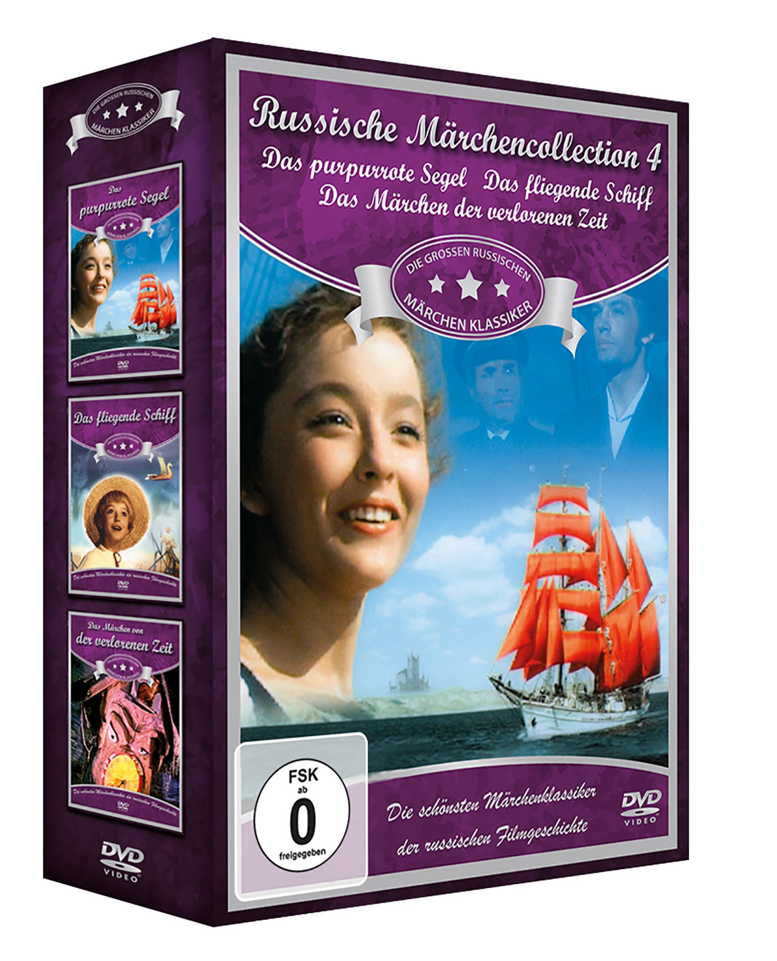 Russische Märchen-Collection 4 (3er-Schuber: Das purpurrote Segel - Das fliegende Schiff - Das Märchen von der verlorenen Zeit) [3 DVDs]