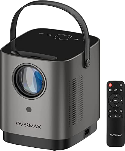 OVERMAX Multipic 3.6 LED Beamer, tragbarer Projektor bis zu 150", Heimkino Full HD 1080p, HD 720p Native Auflösung, 3500 Lumen, 50W, WiFi, 16:9, 4:3, 2 x 3W Lautsprecher, HDMI, USB, AV, Audio Out, IR