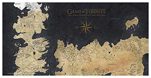 SD toys - Poster En Verre Game of Thrones - Westeros Map 50x25cm - 8436546891949