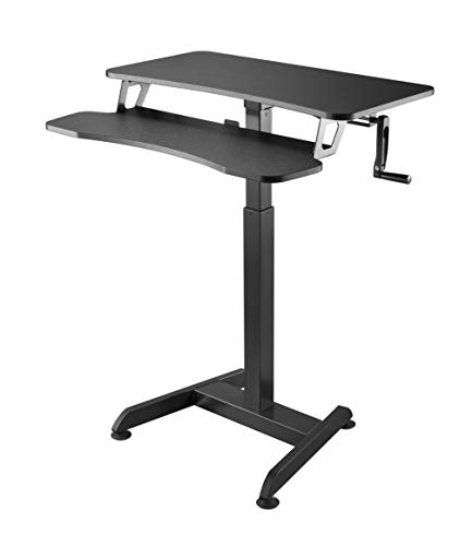 HALTERUNGSPROFI Manuell Höhenverstellbares Pult (74-124cm) Workstation Schreibtisch, zum Arbeiten im Sitzen oder Stehen SSAT-01MS