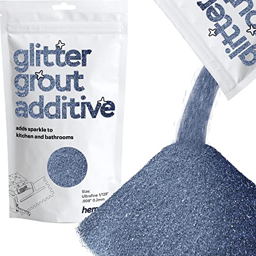Hemway Glitter Grout Additiv (Ultrafein 1/128" 0,008" 0,2 mm) Grout Tile Additive Fliesen Bad Nassraum Küche - Azure Blue - 100g