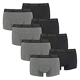 PUMA Herren Shortboxer Unterhosen Trunks 100000884 8er Pack, Wäschegröße:XL, Artikel:-008 Dark Grey Melange/Black
