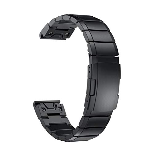 UKCOCO Edelstahl Armband smart Armband kompatibel für Garmin fenix5x (schwarz 26mm)