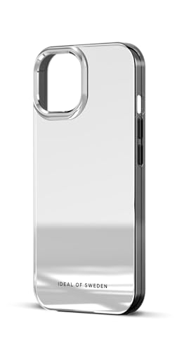 IDEAL OF SWEDEN Durchsichtige Handyhülle mit erhöhten Kanten und Nicht vergilbenden Materialien, fallgetesteter Schutz mit Spiegel Finish, kompatibel mit iPhone 15 (Silber Mirror)