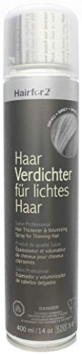 Hairfor2 Haarverdichtungsspray gegen lichtes Haar | Haarpuder | Streuhaar | Haarauffüller | Haarausfall | Haarverdichter (400ml, Grau)
