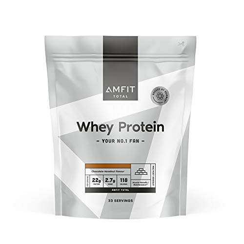 Amazon-Marke: Amfit Nutrition Molkeproteinpulve, Schokolade-Haselnuss, 33 Portionen (1er Pack)
