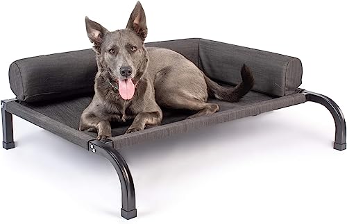 PetFusion Ultimate erhöhtes Outdoor-Hundebett, groß oder extra groß, robuster Stahlrahmen, 370 g/m², atmungsaktives, wasserabweisendes Polyester, inkl. Schutzhülle