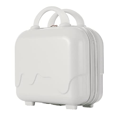 35,6 cm Koffer, Kosmetiktasche, tragbares Gepäck, Make-up-Tasche, Reise-Kultur-Organizer, Aufbewahrungstasche für Frauen und Mädchen, Reise-Make-up-Tasche, weiß