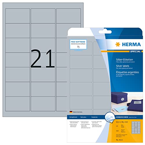 HERMA Folien-Etiketten SPECIAL, 58,4 x 42,3 mm, silber