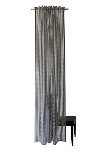 Homing halbtransparenter Vorhang Netzstruktur grau (1Stück) 245 x 140 cm (HxB), 5431-20, 140 x 245 cm