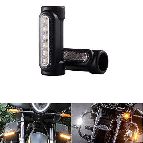 2 Stück Highway Bar Lights Switchback LED Fahrlicht mit Bernstein Blinker für Motorrad