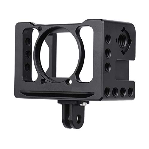 Staright Aluminiumlegierung Kamera Vlog Cage Schutzkamera Cage mit 1/4 3/8 Zoll Schraubenlöchern Kompatibel mit Sony RX0 II Digitalkamera Mikrofon Stativ Fülllicht