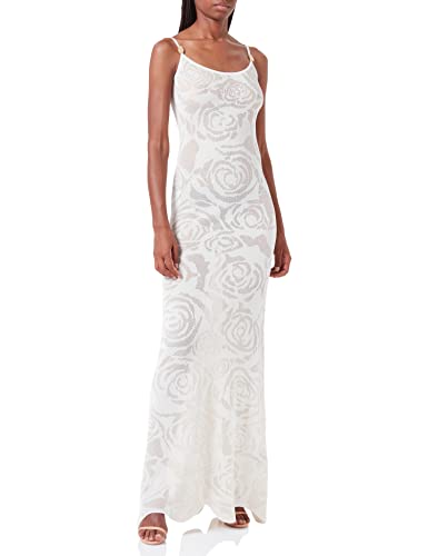 Just Cavalli Damen Kleid, 100j White Jacquard, XL
