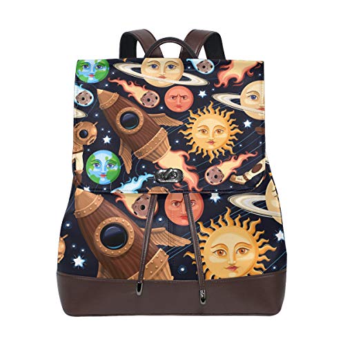 FANTAZIO Rucksack Himmlische Sonne Space Objekte Muster Reisetasche