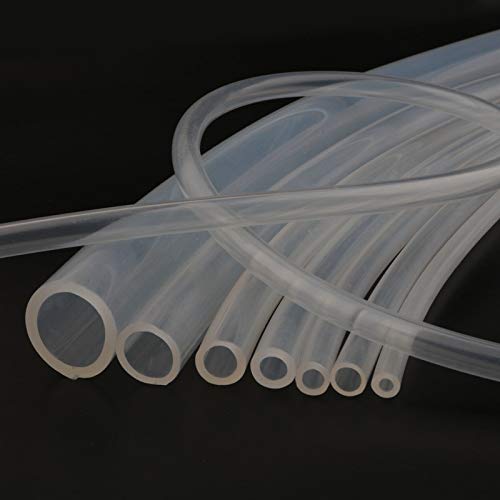 1 Meter lebensmittelechter Silikonschlauch 2 ~ 21 mm klar transparenter Silikonschlauch Flexibler Gummischlauch Hitzebeständige Trinkwasserleitung-100 cm, 6 x 10 mm