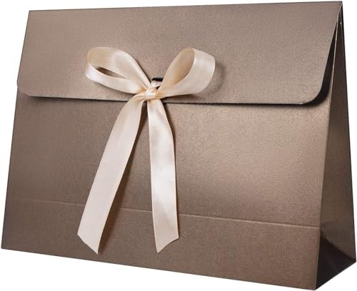 Verschließbare Kraftpapierbeutel, Kraftpapiertüten, Umschlag-Geschenkbox, Seidenschal-Verpackungsbox mit elegantem Schleifenband, Party-Geschenkbox, einfarbige Kartonverpackung (Farbe: Rot*10) (Farbe: