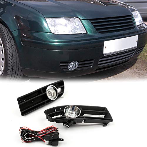 Areyourshop Stoßstangengrill Grill mit Nebelscheinwerfer Licht Passend für Volks-wagen Jetta Bora MK4 TDI 1999 2004