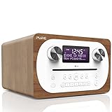 Pure Evoke C-D4 All-in-One-Musikanlage mit Bluetooth (CD, DAB/DAB+, Digitalradio, UKW-Radio, Internetradio, Bluetooth, Weckfunktionen und Sleep-Timer, 20 Senderspeicherplätze, AUX), Walnuss, VL-62900
