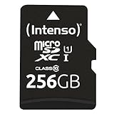 Intenso Premium microSDXC 256GB Class 10 UHS-I Speicherkarte inkl. SD-Adapter (bis zu 90 MB/s), schwarz