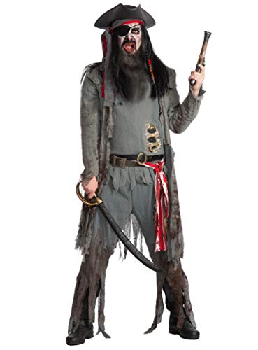 Maskworld - Verflucht gutes Zombie-Pirat Kostüm für Karneval, Fasching, Halloween oder Motto-Party - Untoter Pirat für Männer Größe: XL