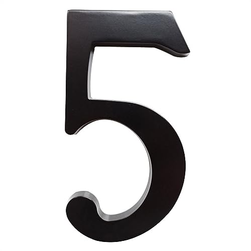Hausnummernschild,House Number 152 mm große schwimmende Hausnummer, großes modernes Tür-Alphabet, for Zuhause und draußen, 15,2 cm, schwarze Zahlen, Adressschild (Color : 5)