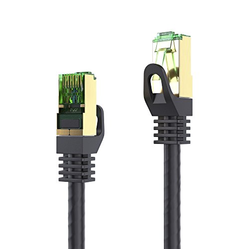 conecto 25.0m RJ45 Ethernet-Netzwerkkabel (S/FTP, PIMF, CCA AWG26/7), mit Cat7 Rohkabel (1 Stück) schwarz