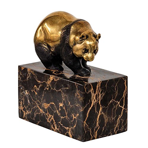 Bronzeskulptur Panda im Antik-Stil Bronze Figur 15cm Pandabär Bär Bronzefigur