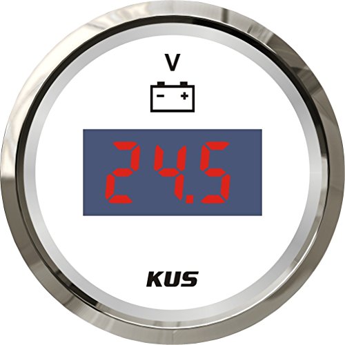 KUS Digital Voltmeter Spannungsmesser 9-32V 52MM (2") Mit Hintergrundbeleuchtung (Weiß)