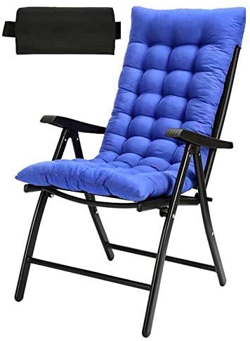 Sonnenliege Gravity Chaise Lounges Patio Lounger Chair Klappstuhl Outdoor Verstellbare Sonnenliege Strand Rasen Camping mit Nackenkissen Unterstützung 200 kg (Farbe, Grau), Grau mit Blauer B