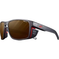 Julbo Shield M Sonnenbrille, Schwarz transparent/Neonorange, one Size