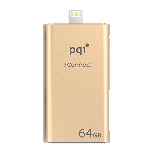 [Apple MFi] iConnect 64 GB Mobile Flash Drive w/Lightning Connector for iPhones, iPads, iPod Mac & PC USB 3.0 (Gold)